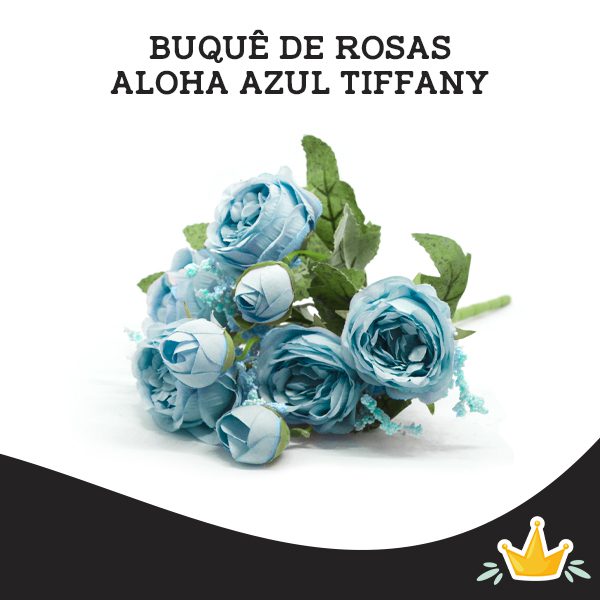 FLORES – BUQUÊ DE ROSAS ALOHA AZUL TIFFANY – Aromas do Rei