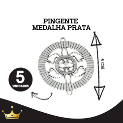 PINGENTE - MEDALHA PRATA 5 UNIDADES