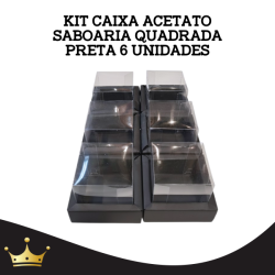 CAIXA ACETATO PRETA 7,5X7,5 C/6 UNID