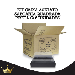 CAIXA ACETATO PRETA 7,5X7,5 C/6 UNID