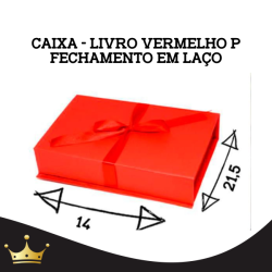 CAIXA LIVRO VERMELHA P FECHAMENTO EM LAÇO
