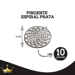 PINGENTE - ESPIRAL PRATA 10 UNIDADES