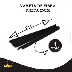 VARETA - FIBRA PRETA 25CM 1UND