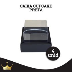 CAIXA CUP CAKE  PRETA C/  4 UNID