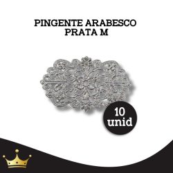 PINGENTE - ARABESCO M  PRATA 10 UNIDADES