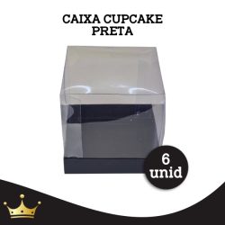 CAIXA CUP CAKE  PRETA C/  6 UNID
