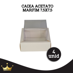 CAIXA ACETATO MARFIM 7,5X7,5 C/ 4UNID