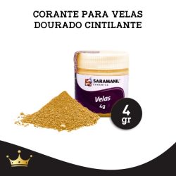 CORANTE PARA VELAS PÓ CINTILANTE DOURADO 4GRS