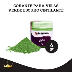 CORANTE PARA VELAS PÓ CINTILANTE VERDE ESCURO 4GRS