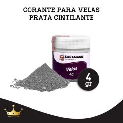 CORANTE PARA VELAS PÓ CINTILANTE PRATA 4GRS