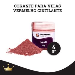 CORANTE PARA VELAS PÓ CINTILANTE VERMELHO 4GRS