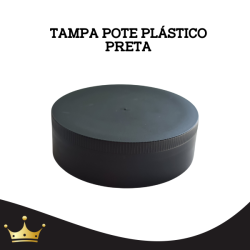 TAMPA POTE PLÁSTICO PRETA